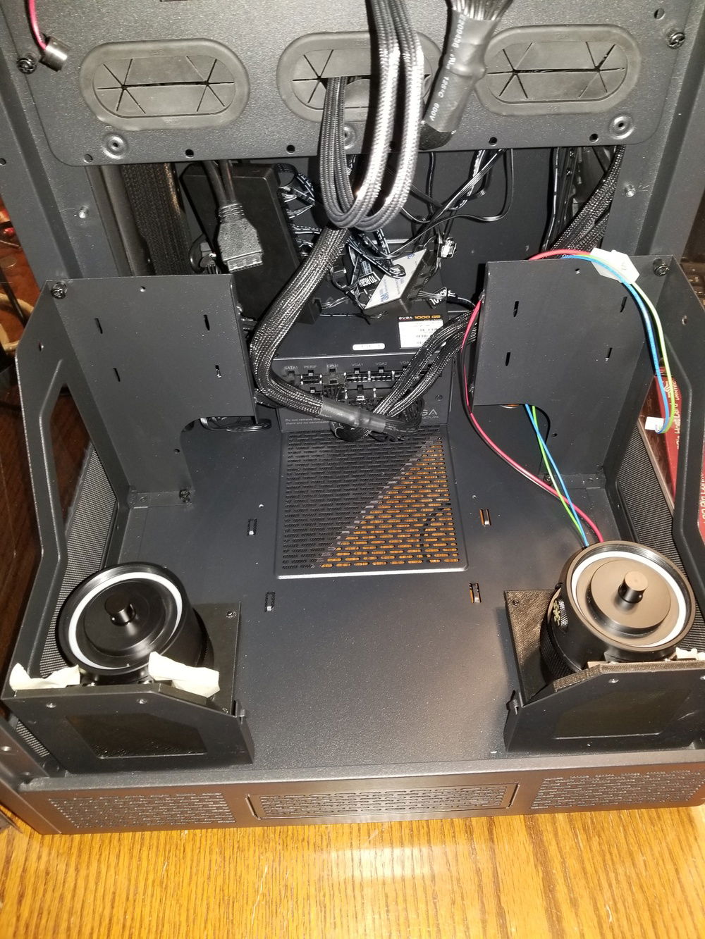 Pumps installed for a test fit.  I forgot to take pictures, but the pump cables were sleeved shortly after this.