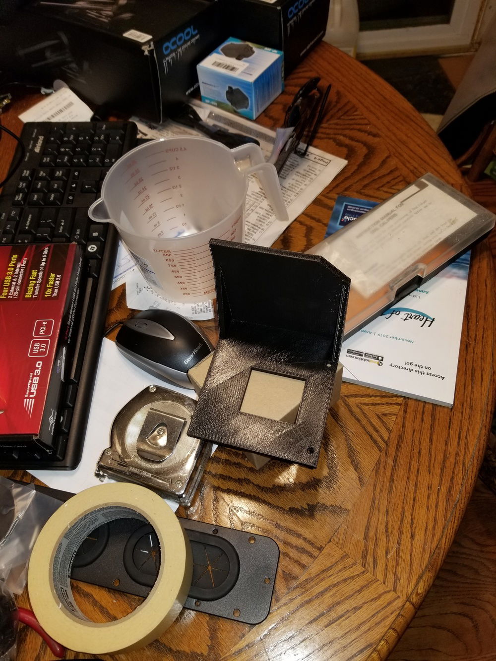 Hole in the bottom for the pump wiring to pass through.