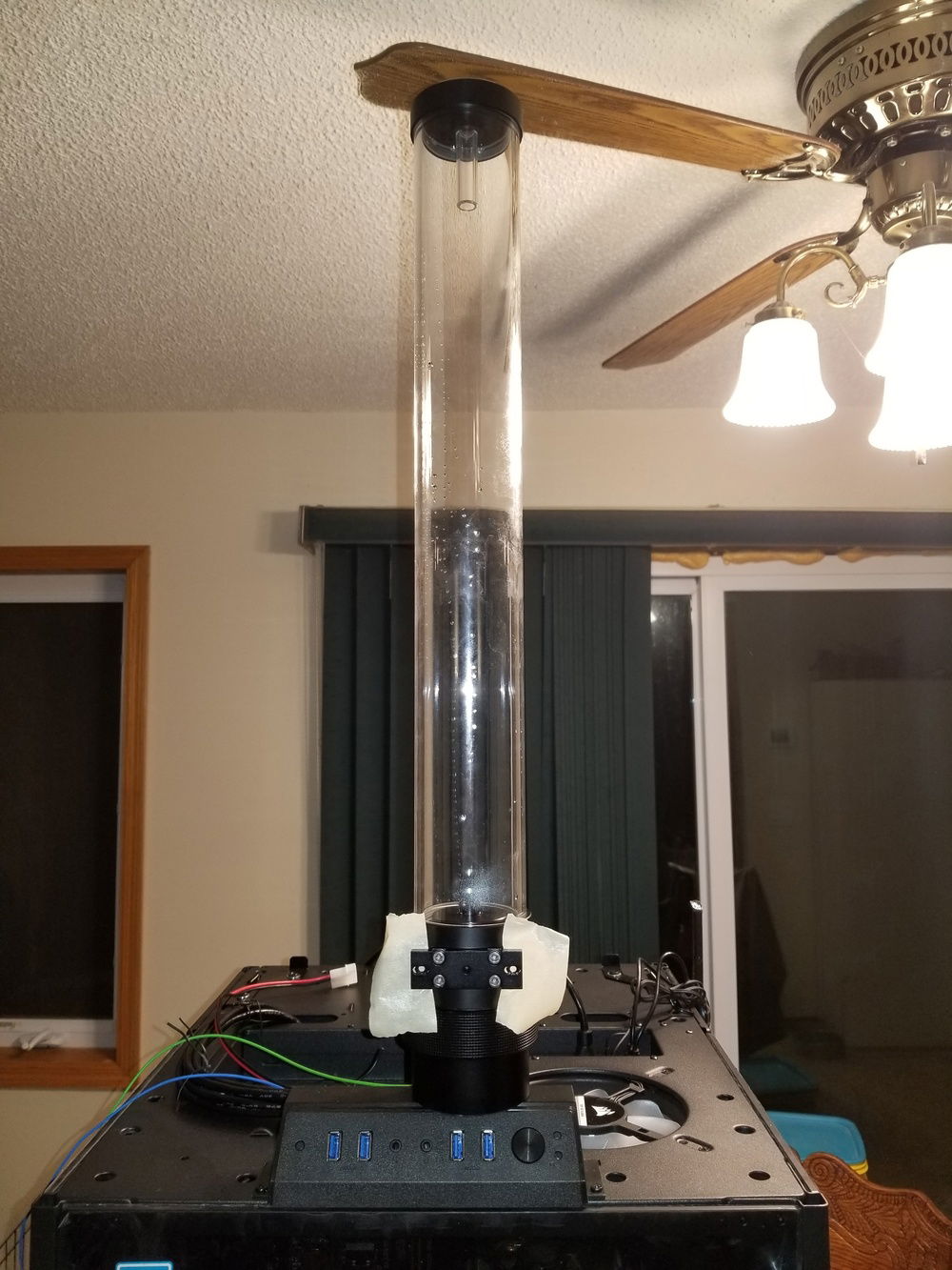 The aluminum base has a mounting block that is well built, but makes it difficult to hold the nut in the slot.  Masking tape holds them in place just fine.  Wet spots are from testing holding capacity.  These things hold a liter each by themselves.