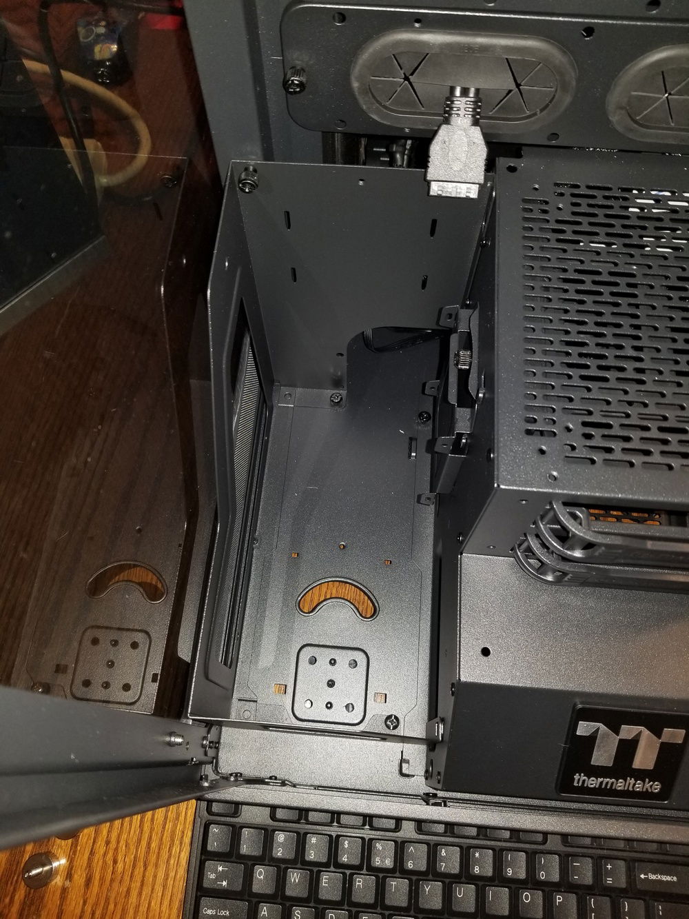 Plenty of room for the pump/res to sit, but no good mounting options for something so tall.  Going to have to come up with a custom option.