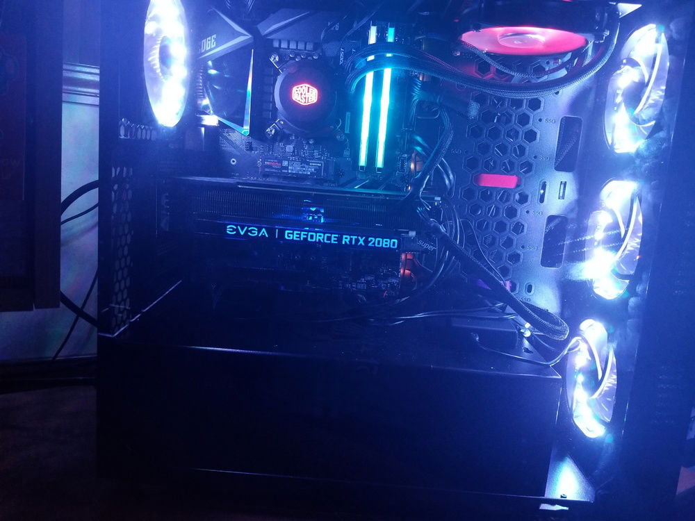 Picture taken before addition of 2nd GPU and before all lighting was synced up better.