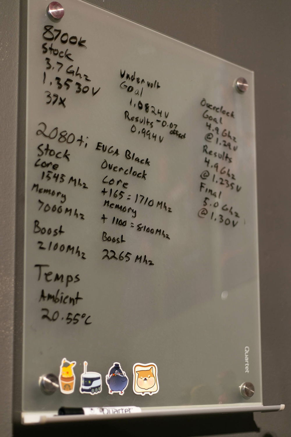 Keeping track of settings while constantly smashing DEL.