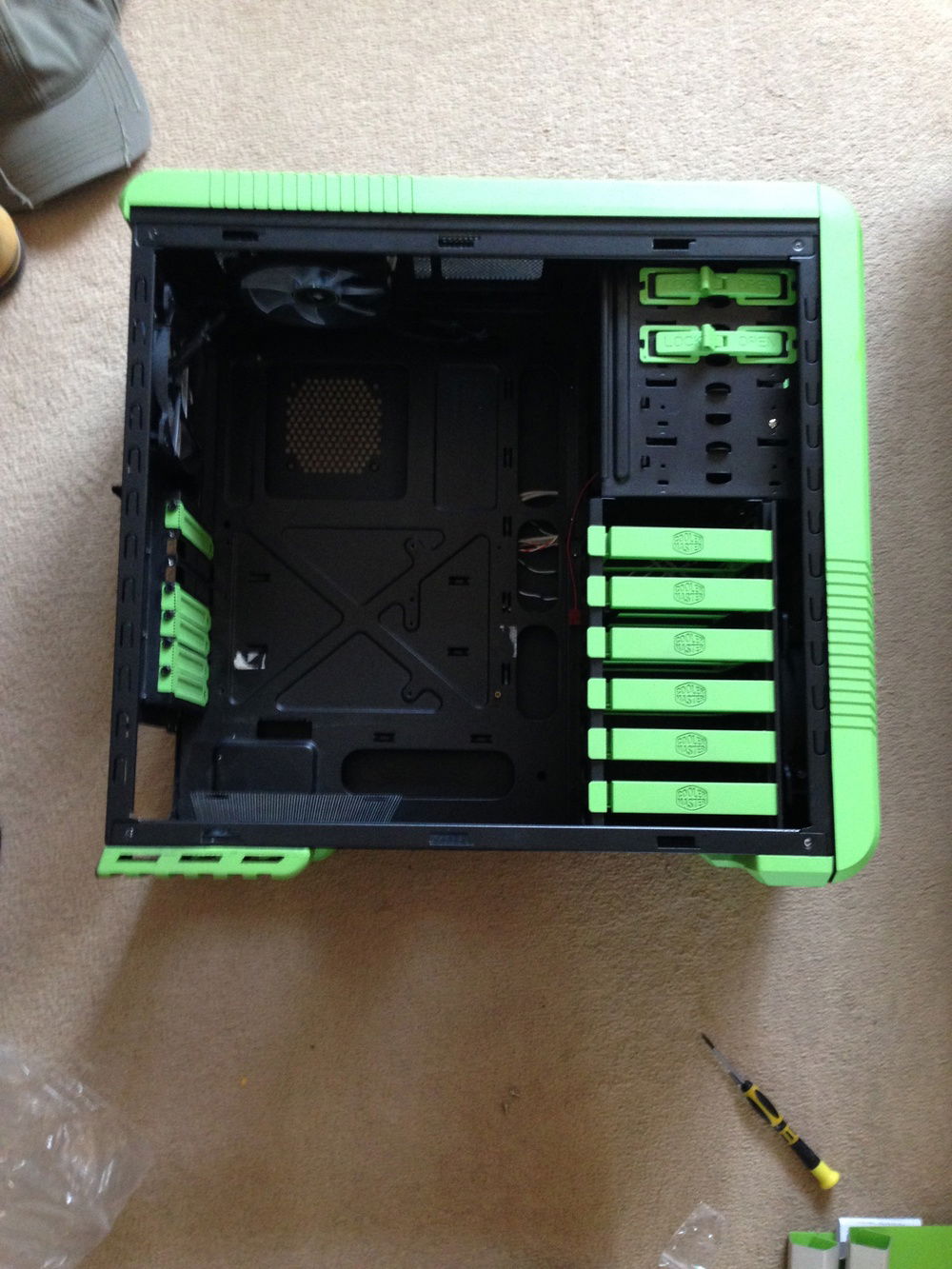 Insides showing painted drive bays