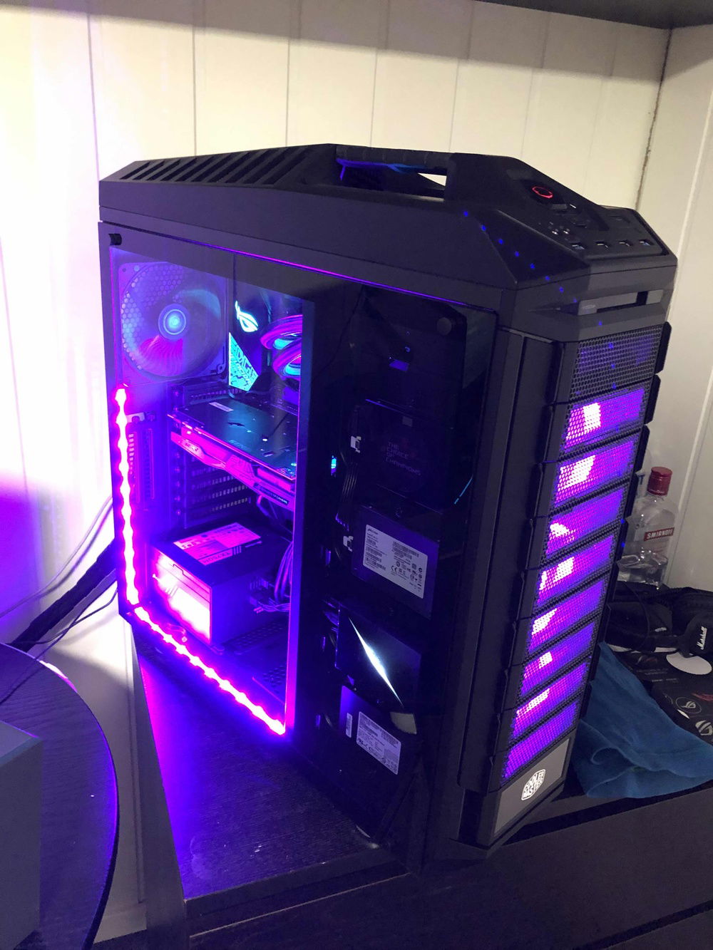 The case itself with lights
