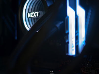 NZXT pump and G.Skill DRAM in blue color