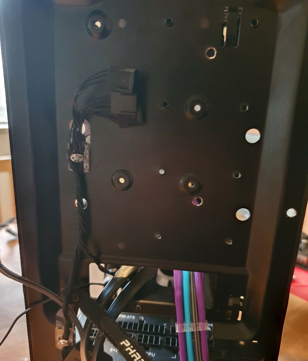 CoPro Mounting Location - I used some sticky hooks for hanging fairy lights to cable-manage here.