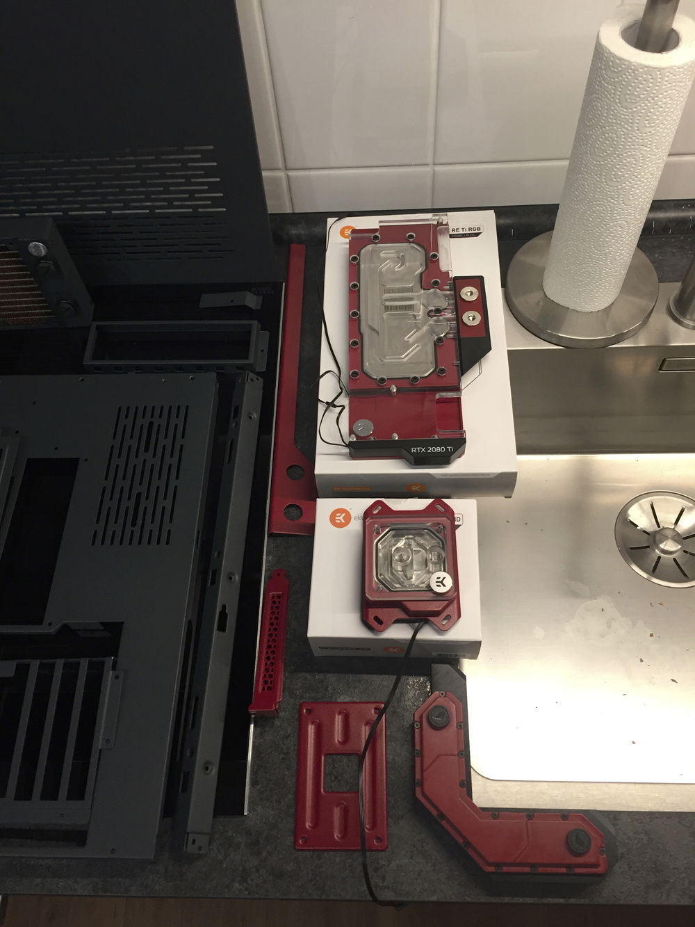 CPU block and GPU block assembled