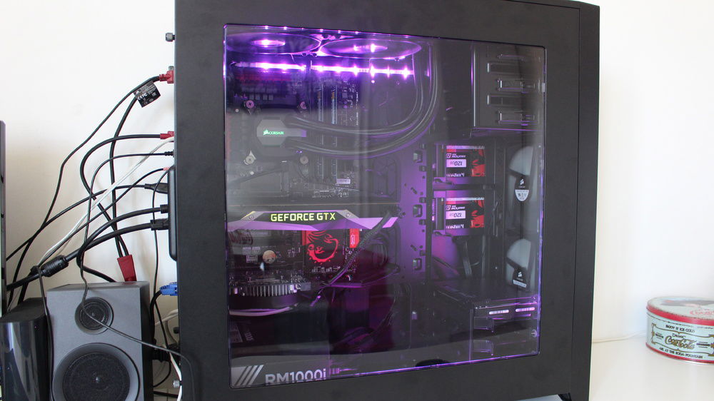 Case fully closed with the RGB lighting on. I've really enjoyed this build for so long. At night the RGB lighting was amazing and wasn't even to bright, just perfect.