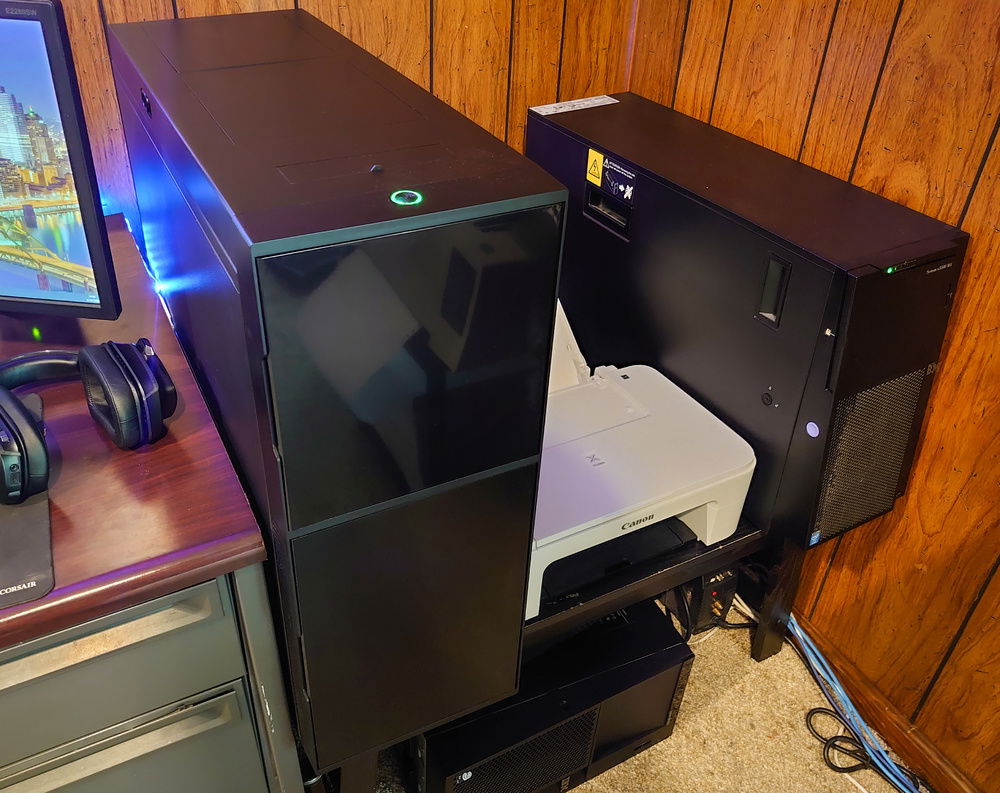 Left: The build in question. Right: My server. :P