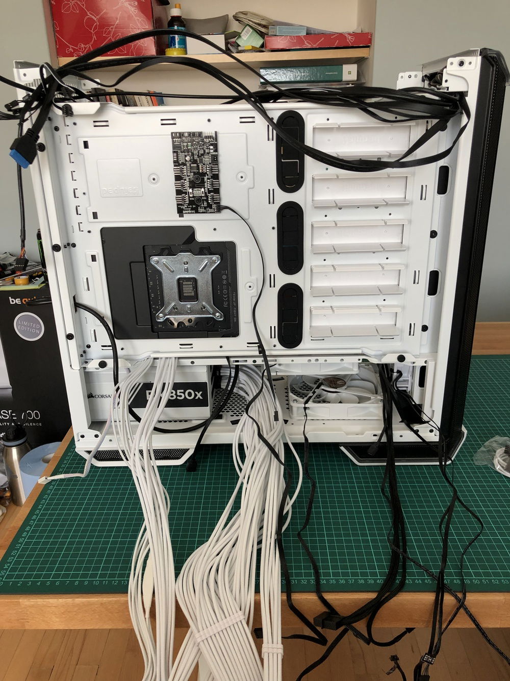 This is what the back of the case looked like at the very beginning before I started to do the cable management.
