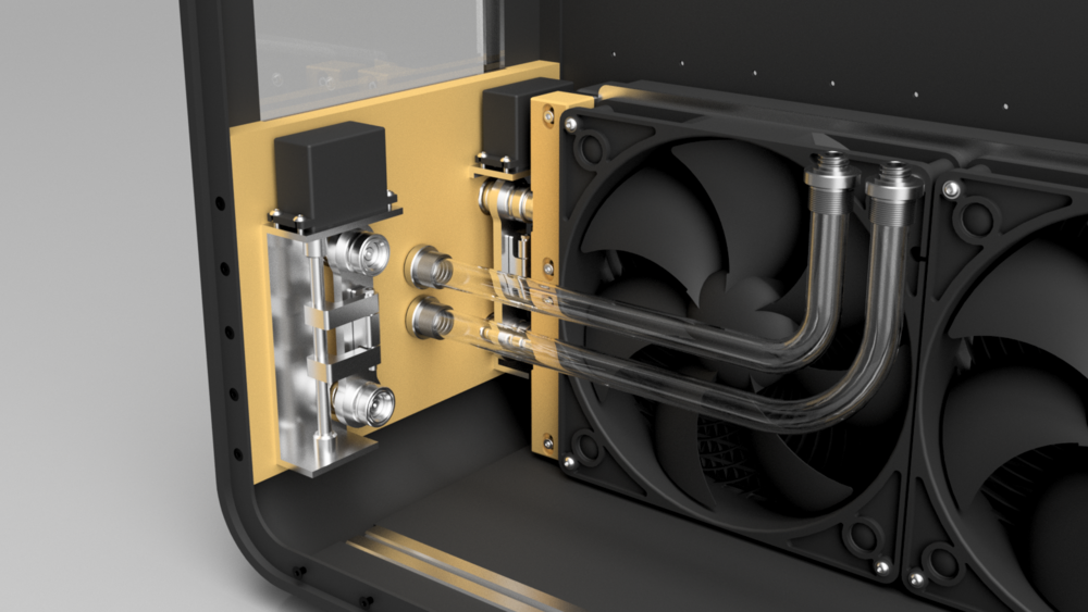 The "Backplane" for the radiators. The servos are placeholders until I come up with a better linear actuator.