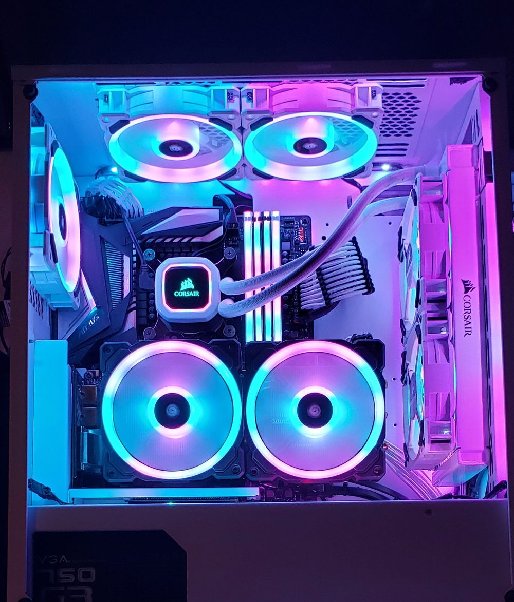 Verticale mounted GPU with ll120 fan upgrade.