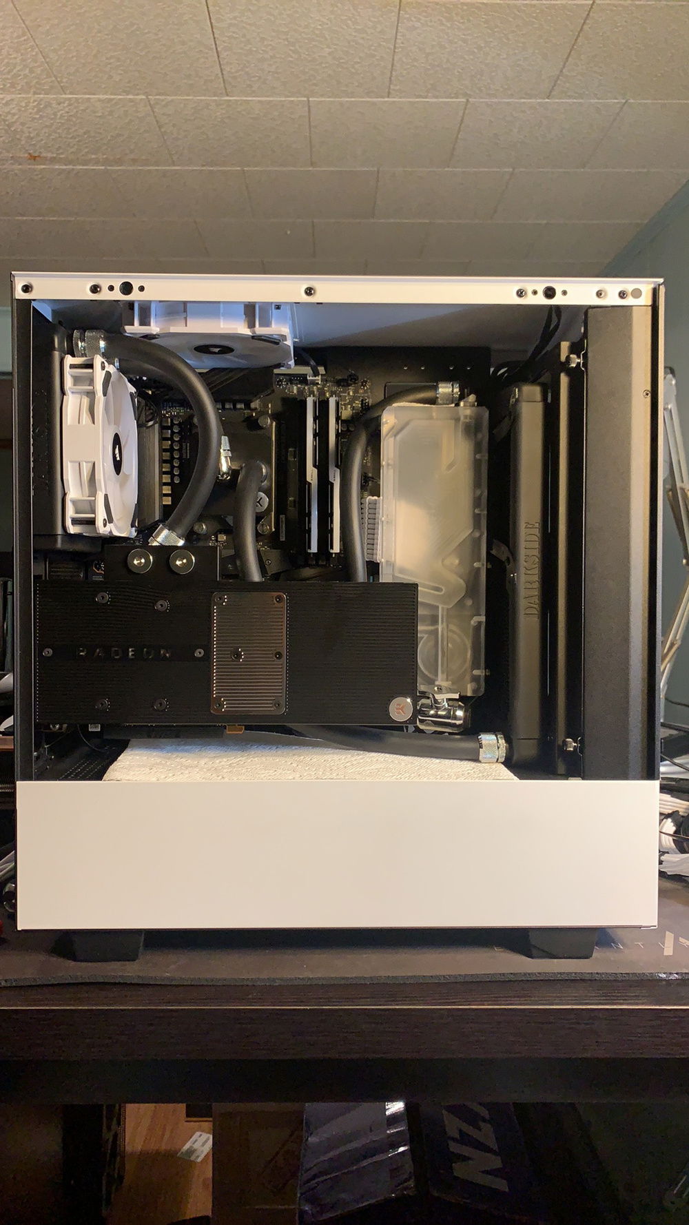 GPU installed, finishing up tubing