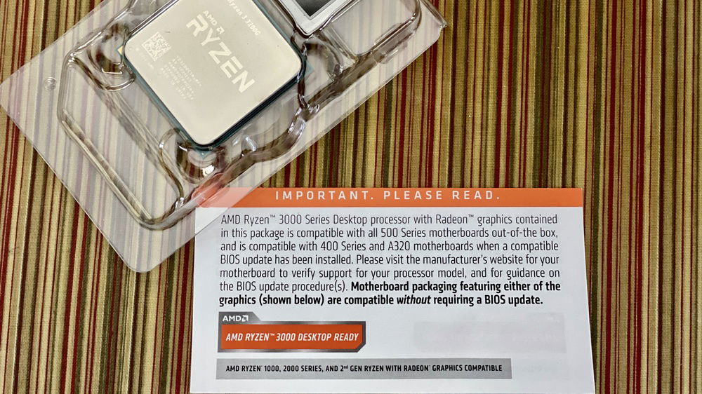 A note from AMD telling you to make sure your motherboard is Ryzen 3000 ready otherwise you'll have to take some steps to get the CPU to work in your motherboard.