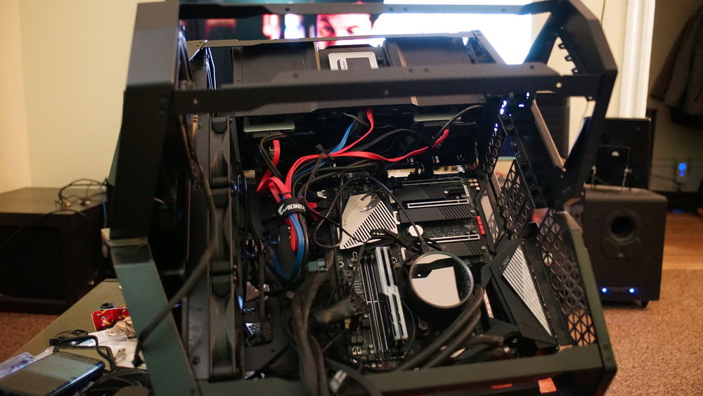 Building is a messy process before doing proper cable management