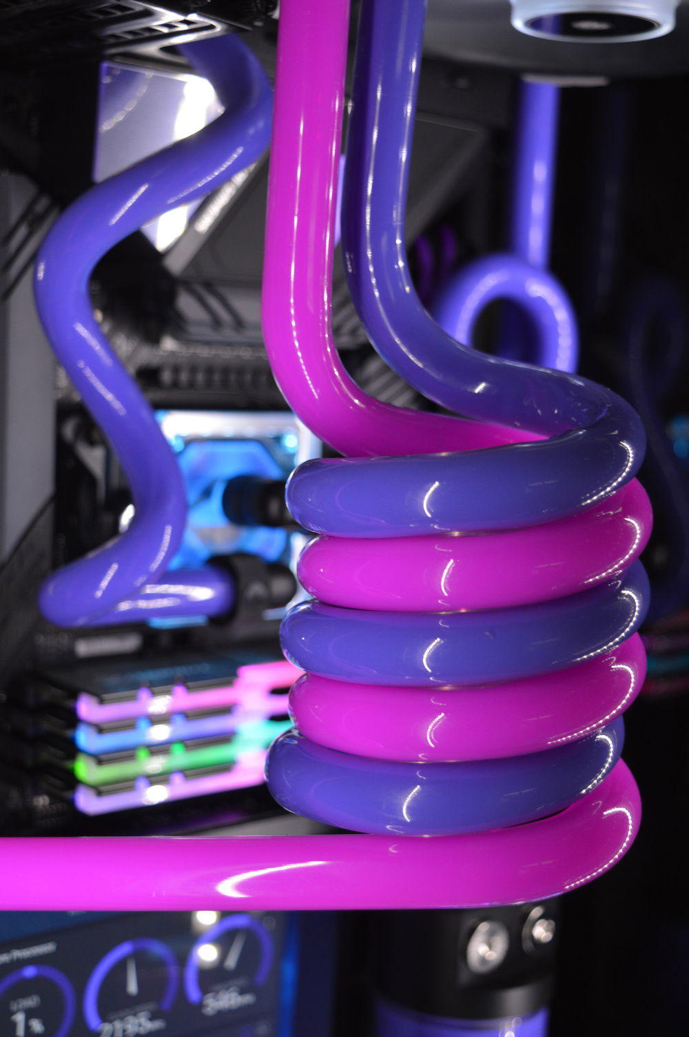 Colour testing with different colours when first built before settling for red and white