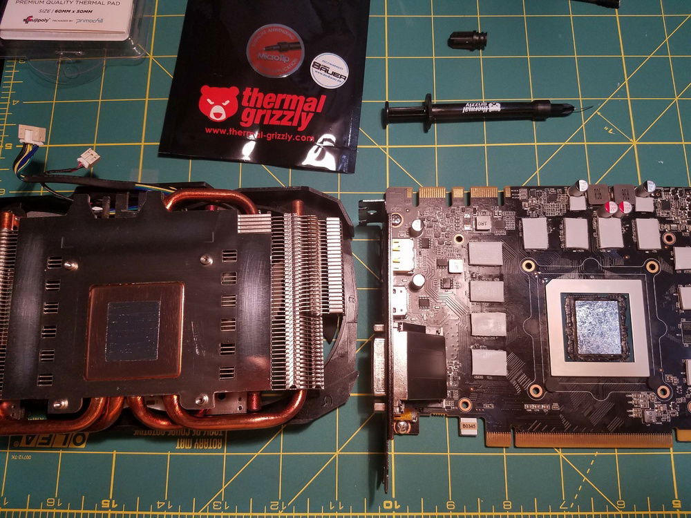 Liquid metal applied and GPU ready for reassembly.