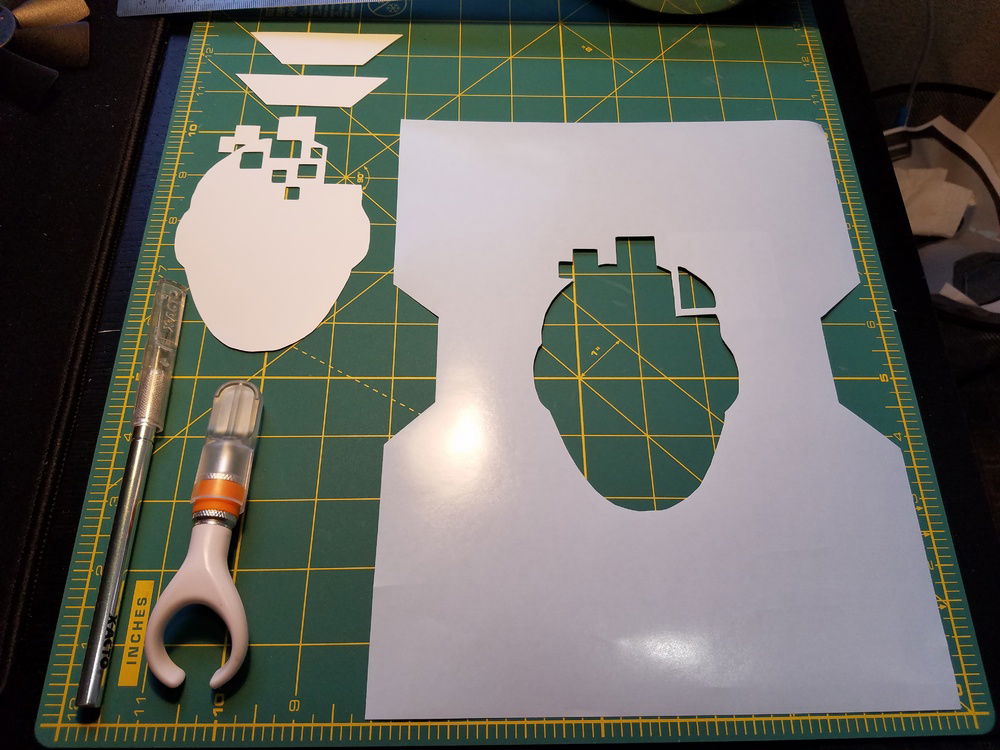 Steady hands and patience to cut the paint stencils.