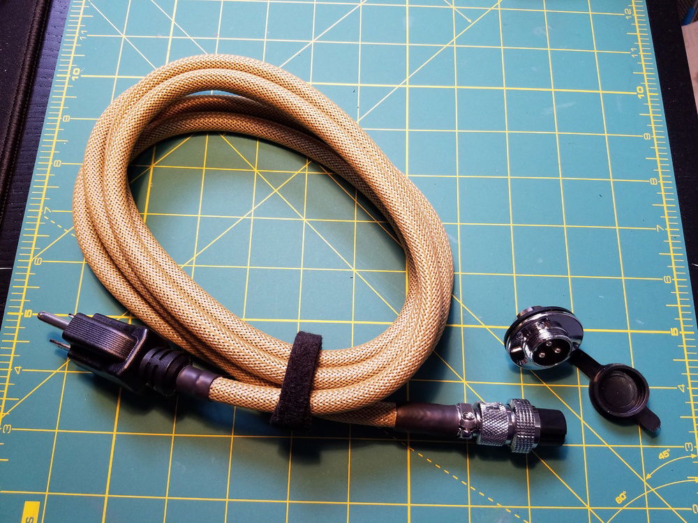Power cable complete. Later the heat shrink on the outside will be removed for a cleaner look.