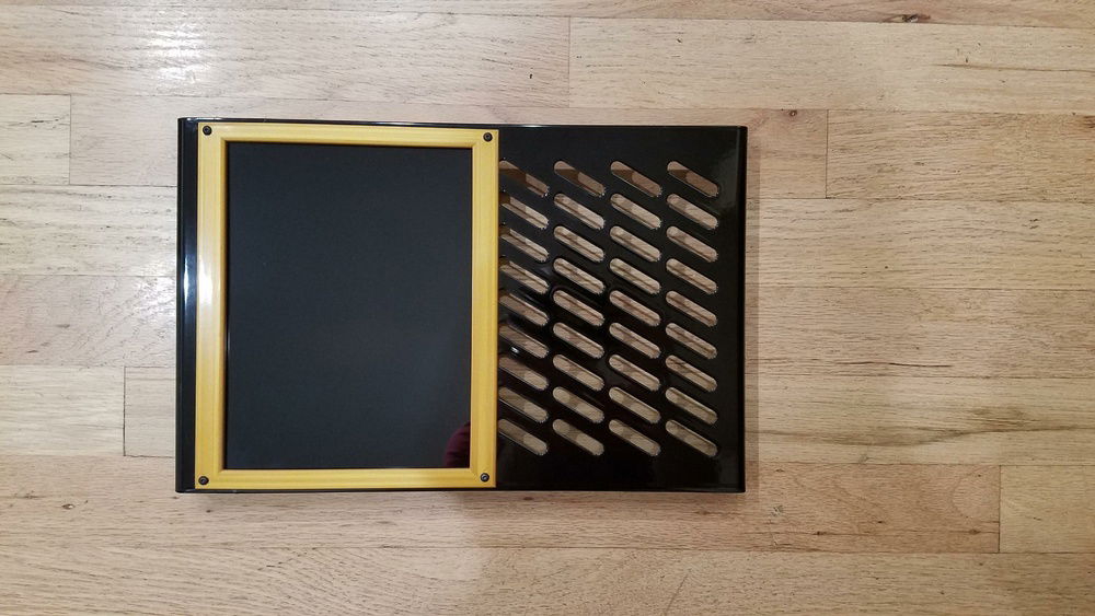 Exterior profile. The finalized bezel will be gloss black and will not require screws to mount.