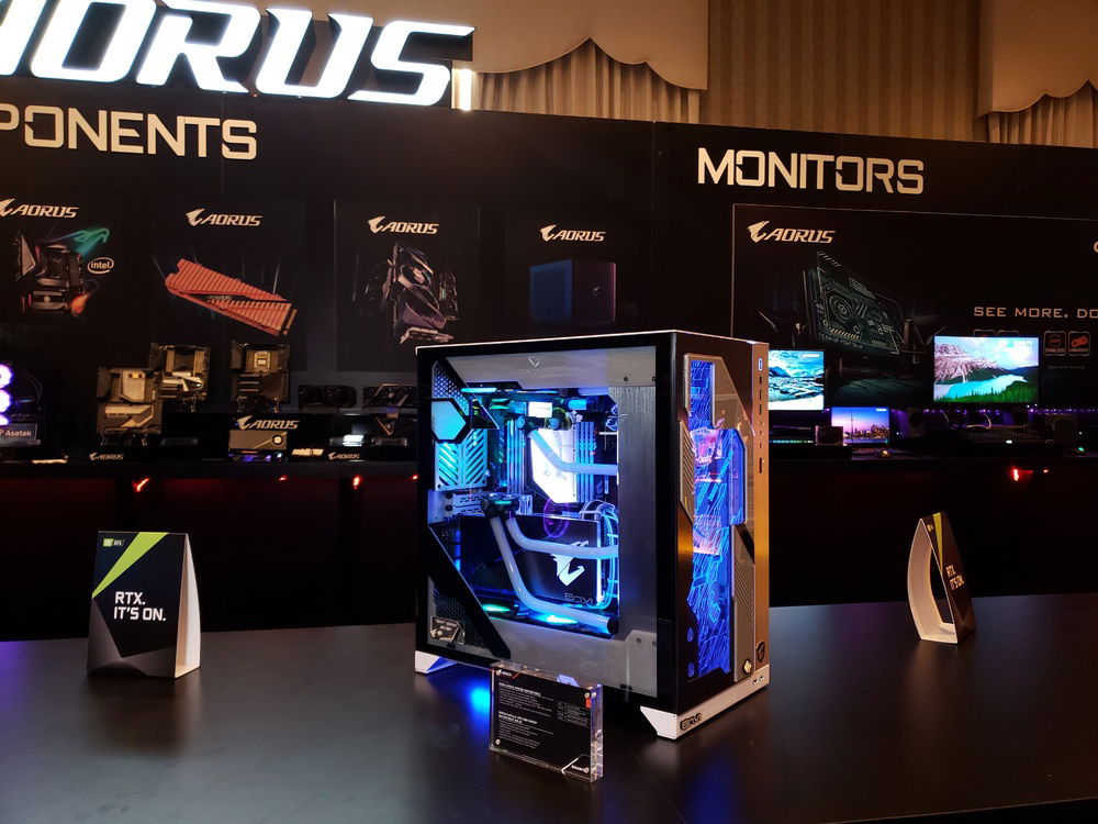 All setup at Aorus's booth for CES
