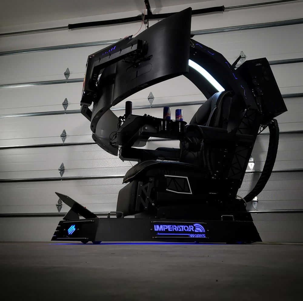 The entire top including the chair will rotate to zero G with the push of a button