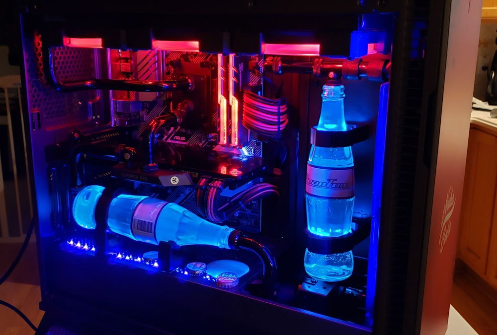 Custom quantum reservoirs, and a "spill" using UV reactive resin.