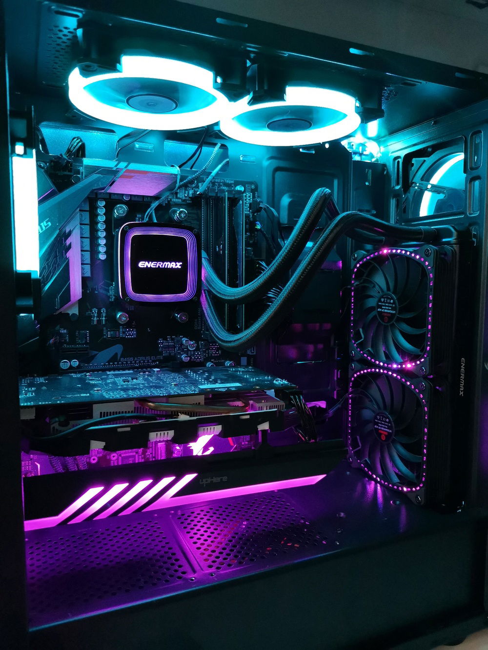 Added a support bracket and moved the AIO to the front