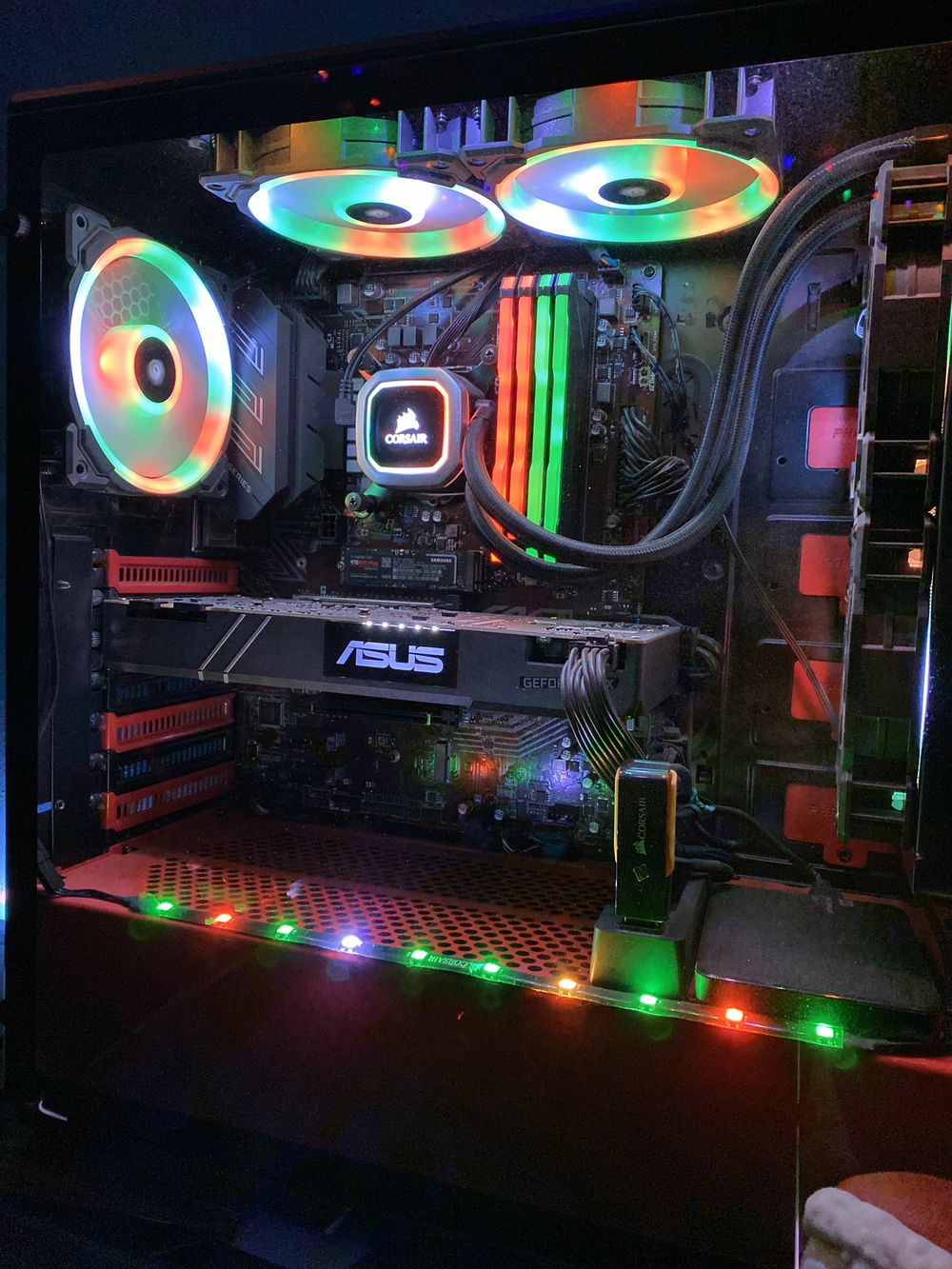 My Christmas themed pc with all it's RGB glory