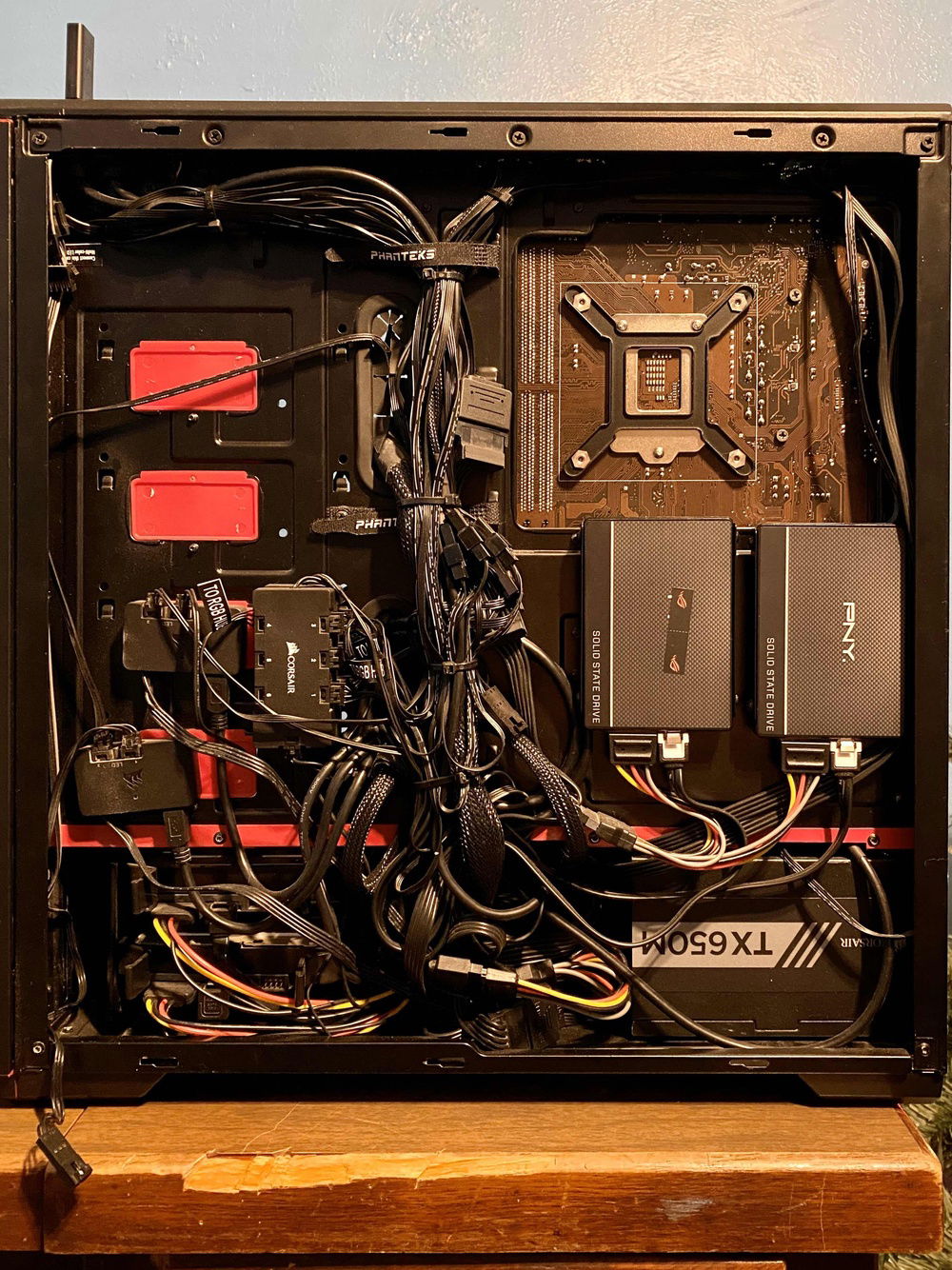 My somewhat okay cable management.