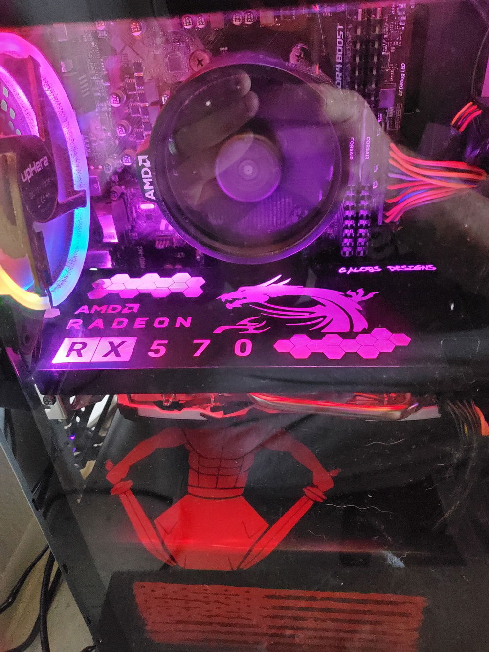 GPU backplate with LEDs made by myself