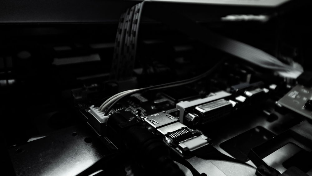 The HDMI to LVDS converter inside the laptop