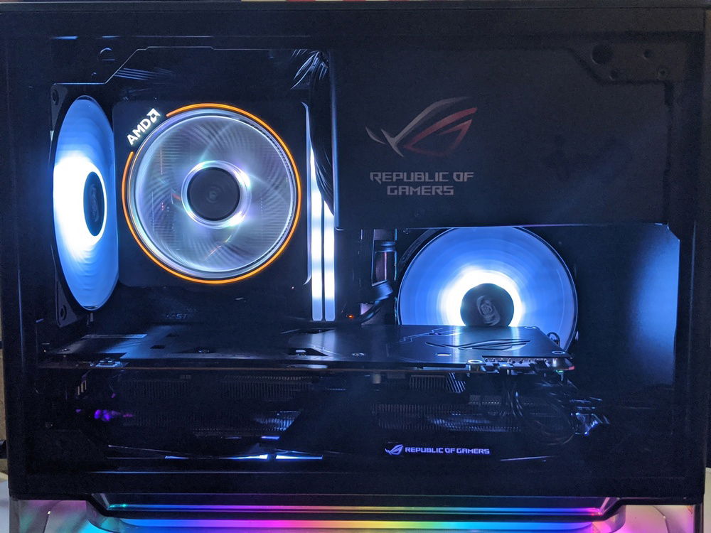 I installed the stock AMD cooler just to see what it would look like inside this case. Too cluttered for my taste.