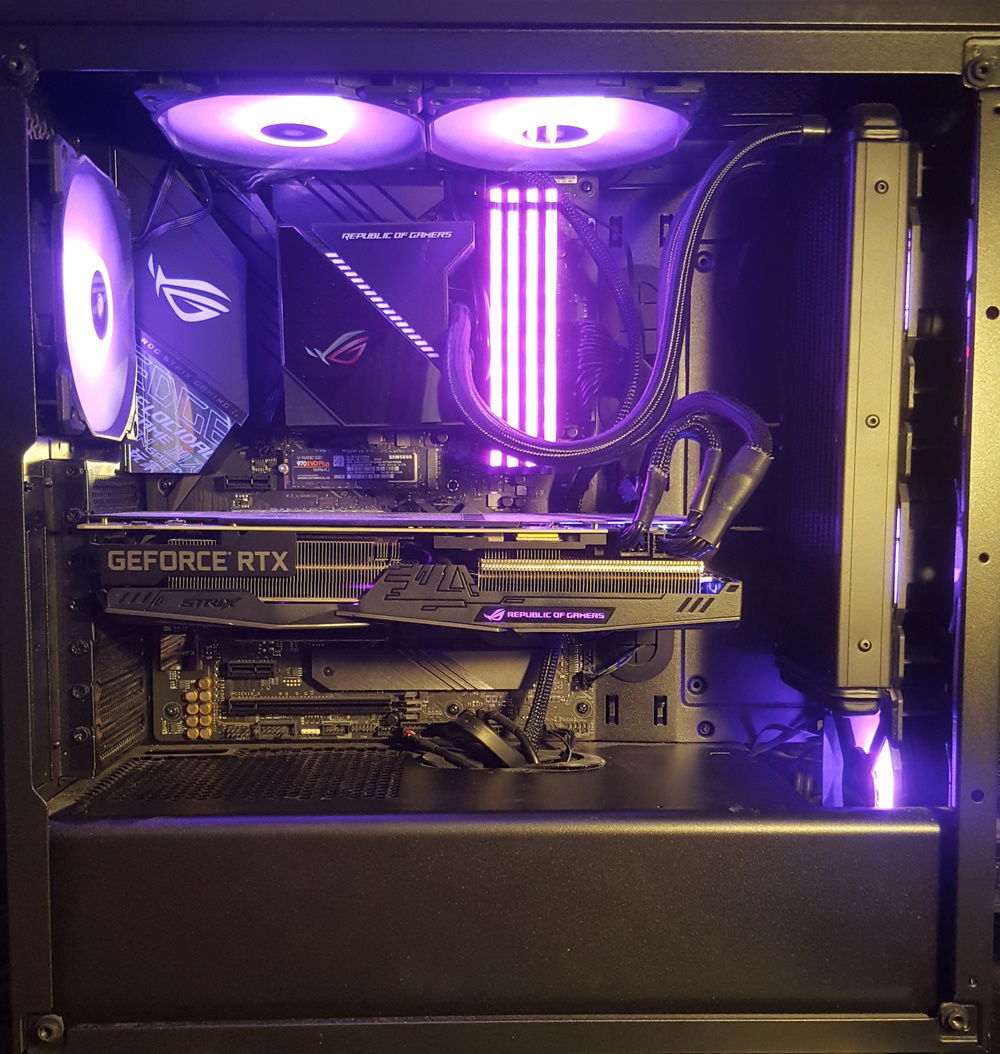 Side view with tempered glass removed.
Not sure how to improve the cable "management"