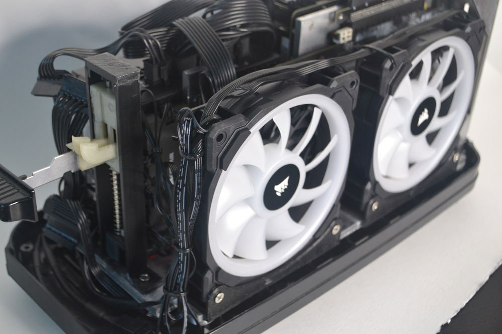 GPU side with fans mounted