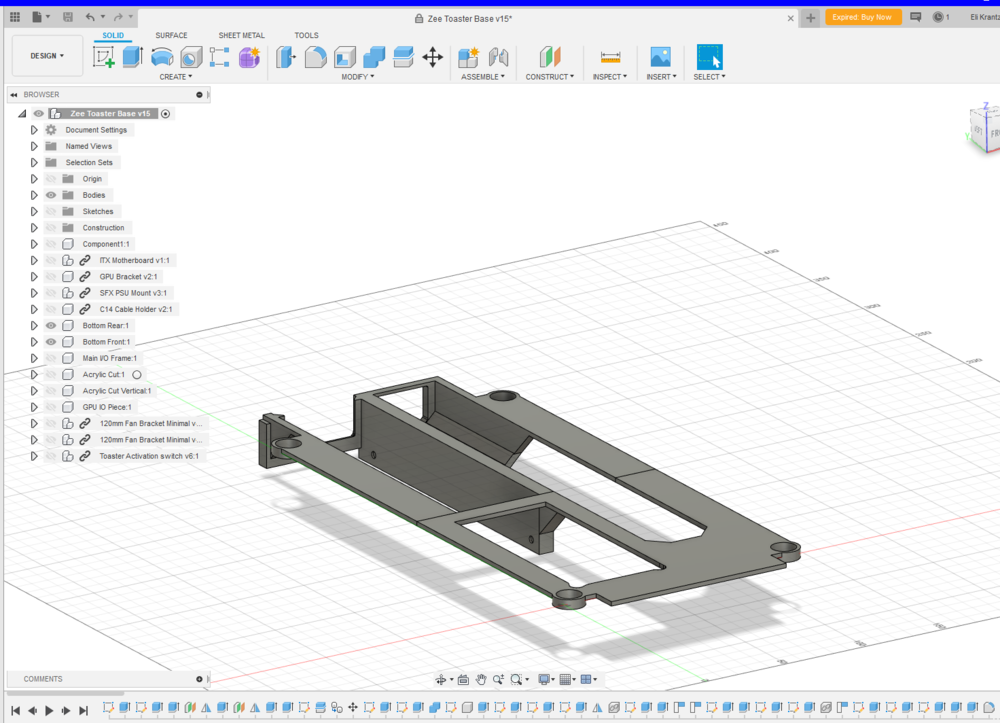 This is the underside of the frame. Those four corner holes mount onto those nubs you can see in the previous picture of the base. It's in two pieces so they would be small enough to print. The back piece was the longest print on this project at around 17 hours.