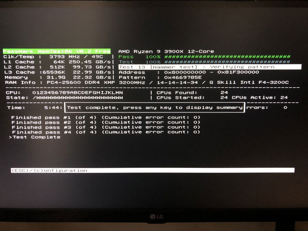 Memtest PASS! 3733 cl16 4x8