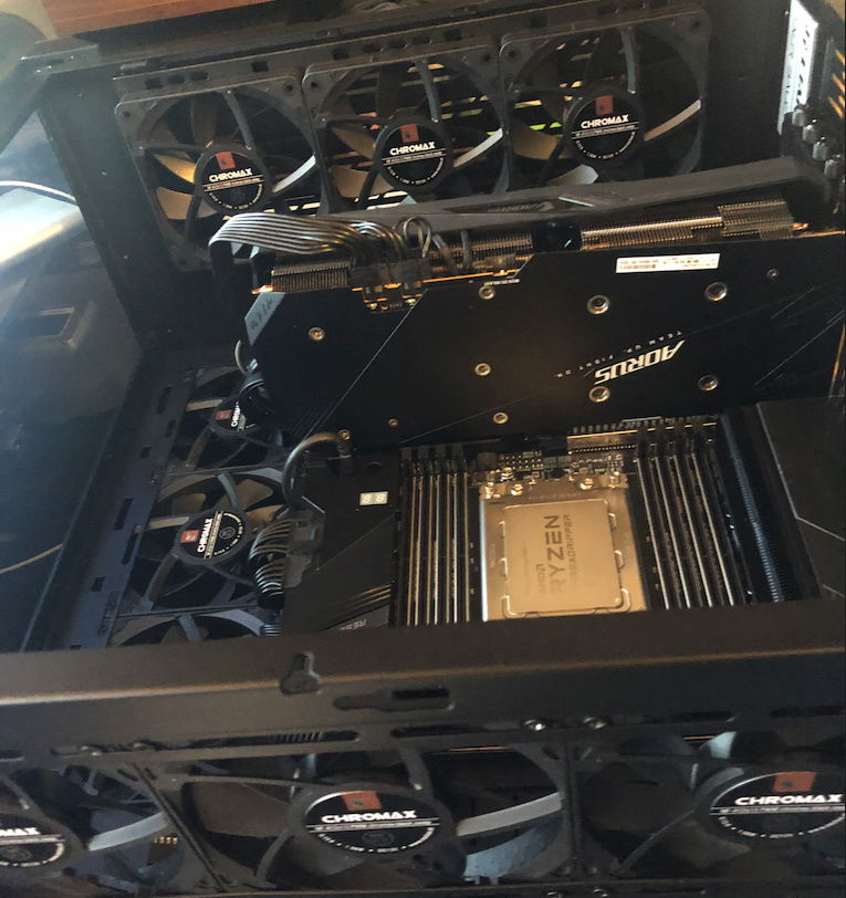 GPU is also plugged in. Not sure if it will interfere with the cooler, but easy enough to remove if that is the case. I might have to move it to the other PCIe x16 slot.