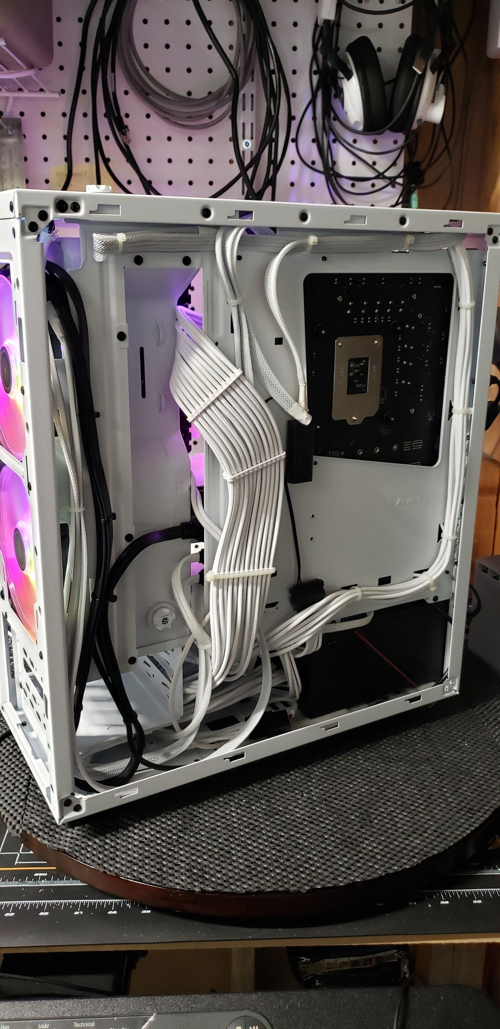 working on cable management