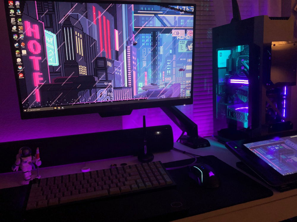 Wide view of the full setup