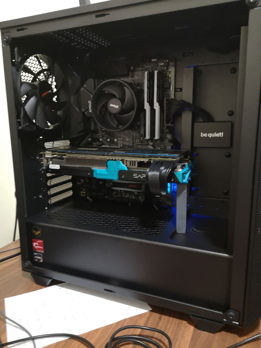 Adding a support to the GPU, just to alleviate the load on the PCIE slot