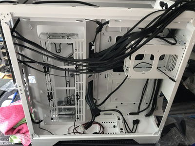 Once the rest of the fans are installed, then I can start on some cable management around the back: