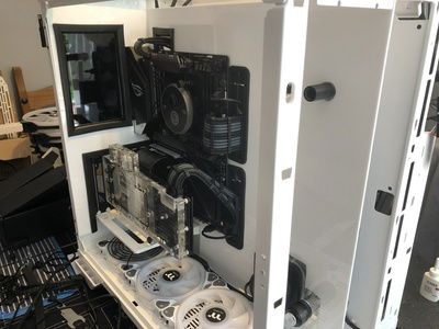 Speaking of tight fits, it took me ages to get the GPU in; I'm still amazed I didn't crack the acrylic in the process. I really should have put that in before the rear acrylic piece, but oh well: