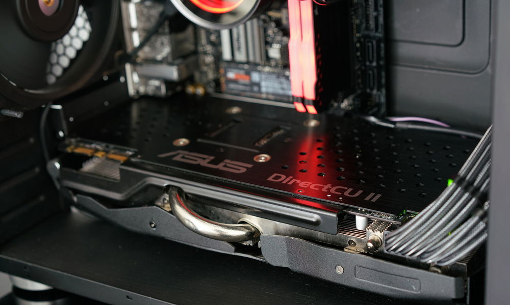 I put in my old old ASUS GTX 780 DCU II. To check it still worked after sitting on my shelf for years, I took it apart and reapplied thermal paste and gave it a good clean. I ran it through the Shadow of the Tomb Raider benchmark on ultra settings for fun. It averaged about 15 FPS. Still a great looking card though and better than integrated graphics.