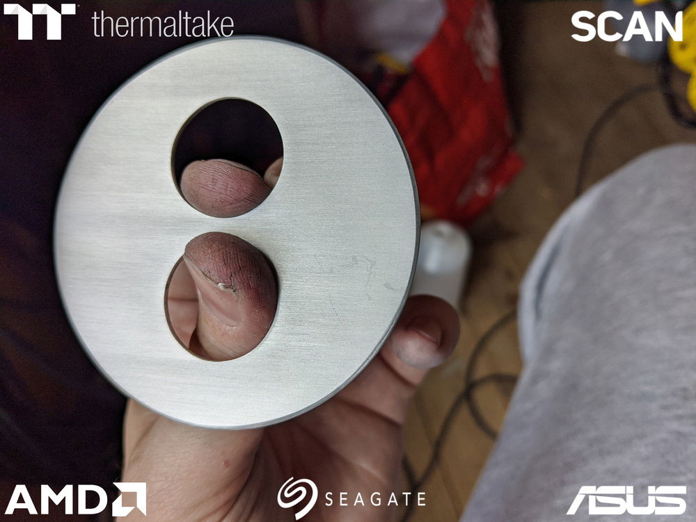 CPU block cover getting brushed up....