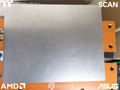 Motherboard holes marked out.