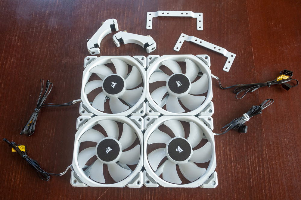 18th May 2020: I finally stopped procrastinating and peeled the paint and masking off of the last fan today. I had already finished the three fans and the res mounting hardware last week, but my fingers were sore from all the peeling so I put the last fan off for a bit.
