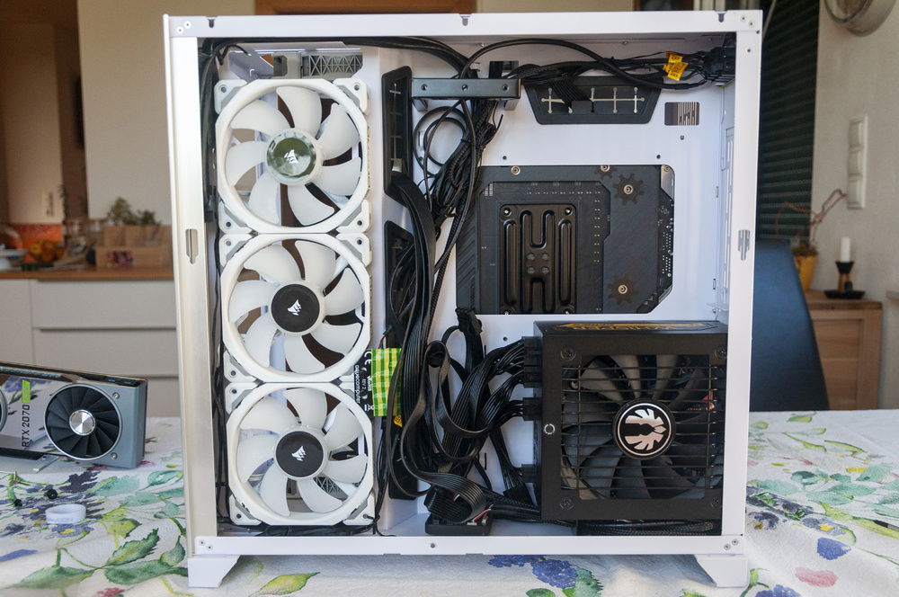 Tied as many of the cables down as I could. Did I mention I can't wait to make my own cables?