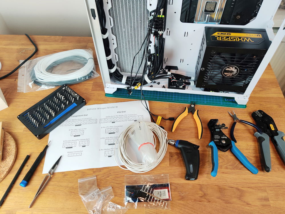 After getting frustrated with the tubing, I decided to start working on the cables for a bit, thinking it'd be less challenging. LOL