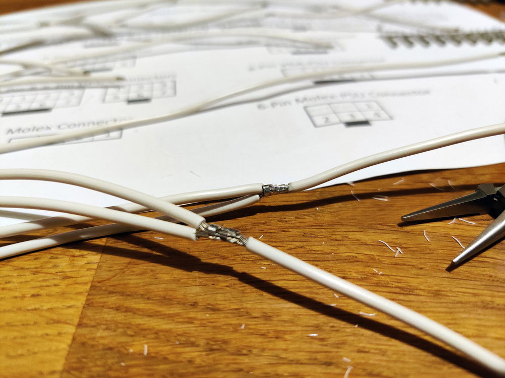 Finally, split cables. I was dreading having to do these, but there's no way around them I guess.